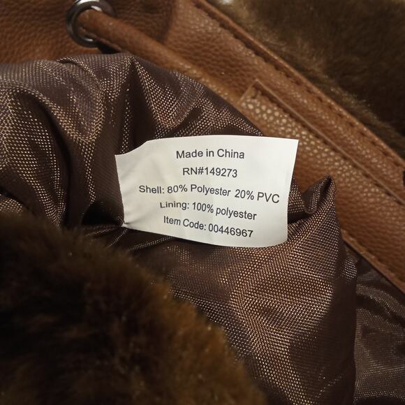 Women’s Brown Faux Fur Mini Backpack – Appears Rampage – NWOT - Picture 5 of 9